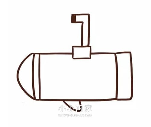 卡通潜水艇简笔画画法图片步骤步骤3