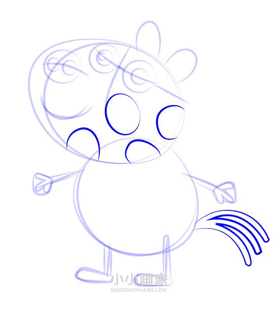 小猪佩奇小马佩德罗简笔画画法图片步骤步骤9