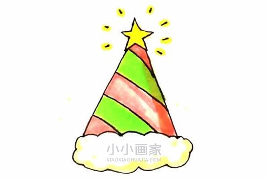 漂亮圣诞帽简笔画画法图片步骤步骤1