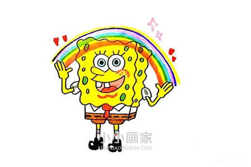 彩色海绵宝宝简笔画画法图片步骤步骤1