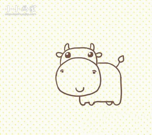 超萌奶牛简笔画画法图片步骤步骤8