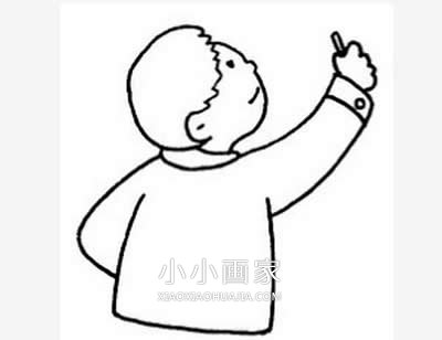 拿粉笔上课的老师简笔画画法图片步骤步骤6