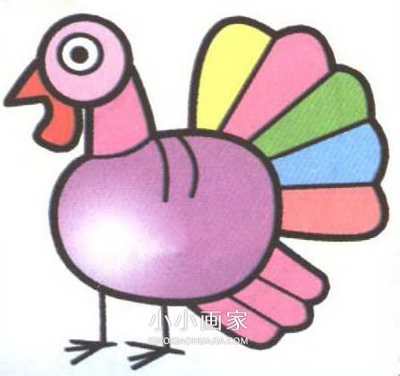 绘本故事感恩节火鸡简笔画画法图片步骤