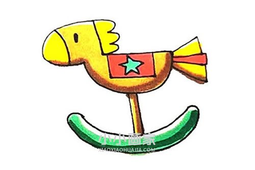 绘本故事彩色木马简笔画画法图片步骤