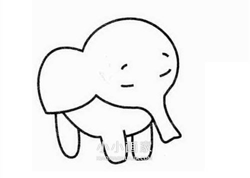 可爱小象简笔画画法图片步骤步骤3