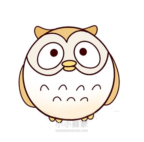 绘本故事卡通猫头鹰简笔画画法图片步骤