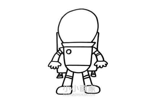 帅气宇航员简笔画画法图片步骤步骤5
