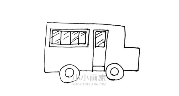 简单校车简笔画画法图片步骤步骤5