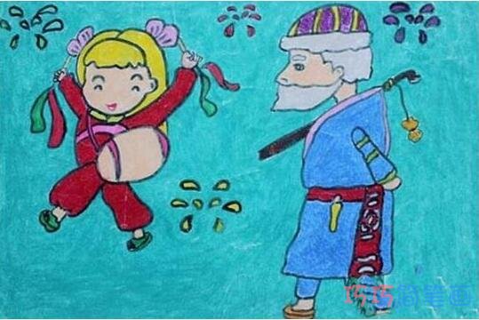 绘本故事感恩庆祝重阳节儿童画作品简单_重阳节简笔画图片