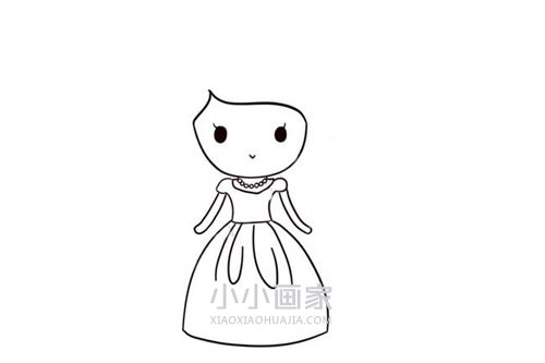 美丽卡通公主简笔画画法图片步骤步骤5