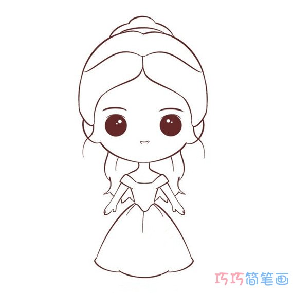绘本故事涂色迪士尼贝儿公主怎么画_贝儿公主简笔画图片