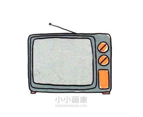 老旧电视机简笔画画法图片步骤步骤1