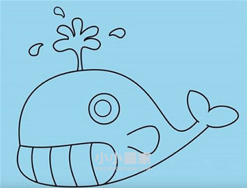 绘本故事搞笑卡通鲸鱼简笔画画法图片步骤