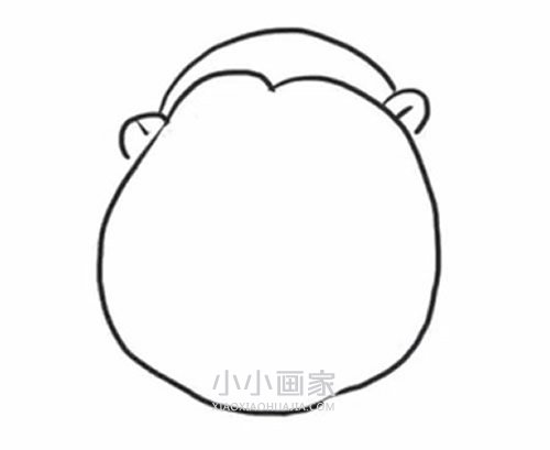 黑白大猩猩简笔画画法图片步骤步骤3