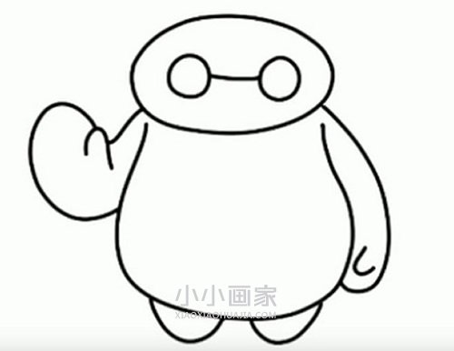 打招呼的大白简笔画画法图片步骤步骤6
