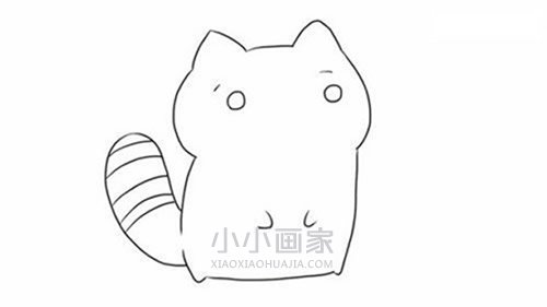 可爱小狸猫简笔画画法图片步骤步骤6