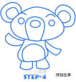 可爱卡通小熊简笔画画法图片步骤步骤5