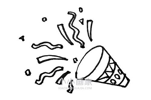 彩色礼炮简笔画画法图片步骤步骤6