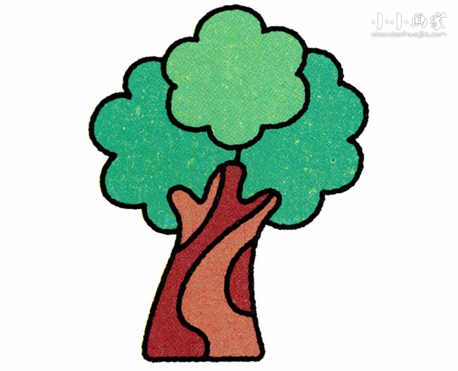 彩色榕树简笔画画法图片步骤步骤1