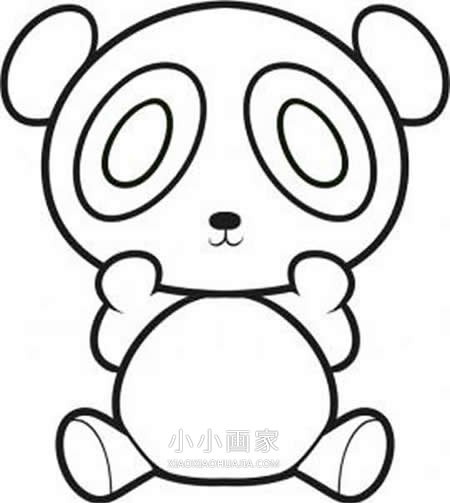 可爱卡通大熊猫简笔画画法图片步骤步骤1