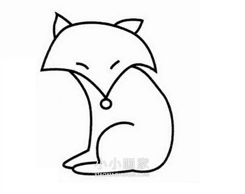 可爱狐狸简笔画画法图片步骤步骤3