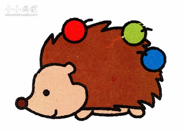 卡通小刺猬简笔画画法图片步骤步骤1