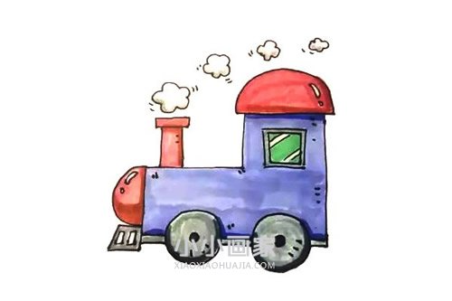 绘本故事开动的火车头简笔画画法图片步骤