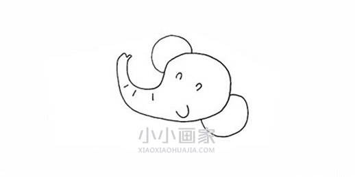 泡澡的大象简笔画画法图片步骤步骤3