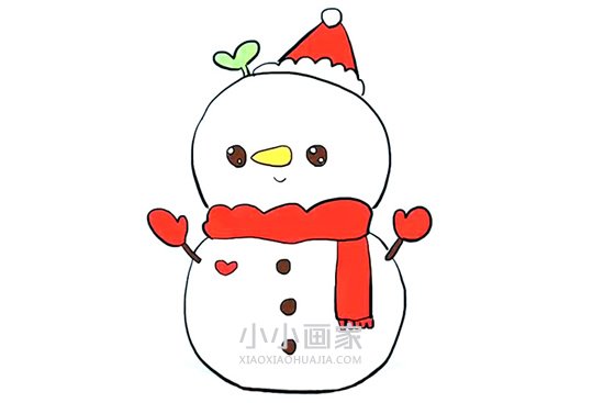 可爱的圣诞雪人简笔画画法图片步骤步骤1