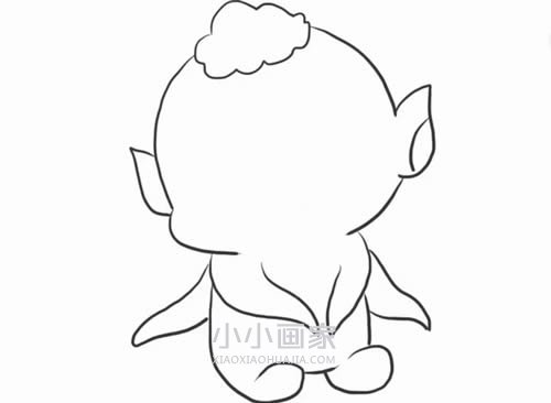 可爱胡巴简笔画画法图片步骤步骤6