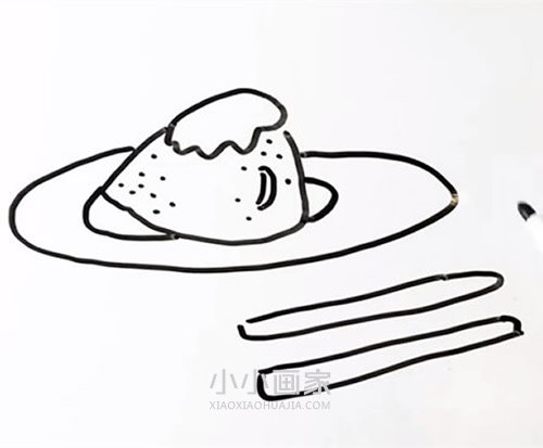 盘子里的粽子简笔画画法图片步骤步骤5
