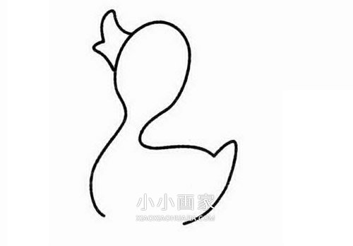 游泳的小鸭子简笔画画法图片步骤步骤2