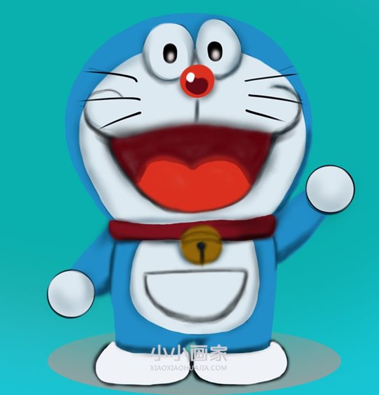 挥手的哆啦A梦简笔画画法图片步骤步骤1