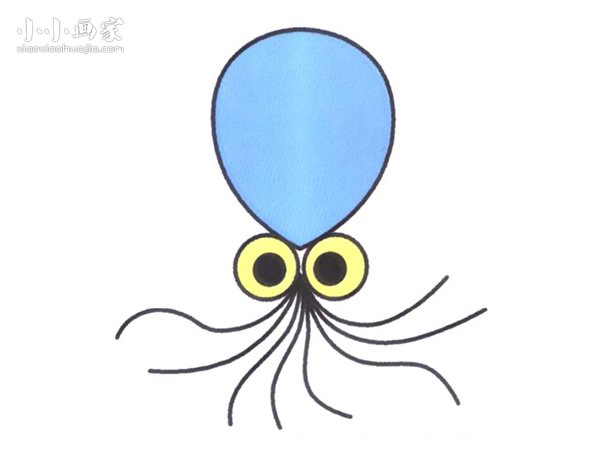 卡通章鱼简笔画画法图片步骤步骤1