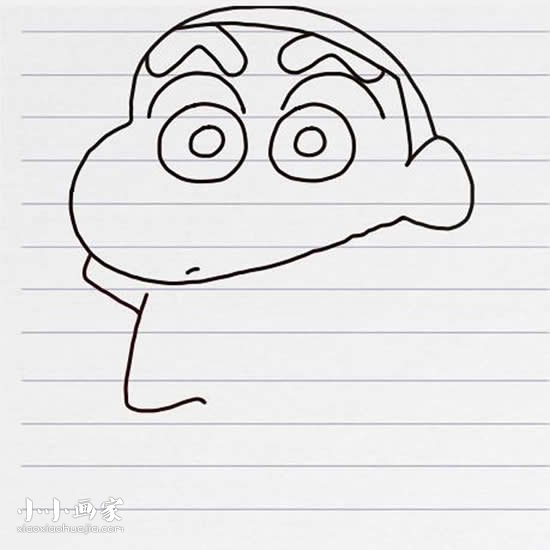 彩色蜡笔小新简笔画画法图片步骤步骤5