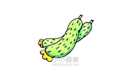 简单黄瓜简笔画画法图片步骤步骤1