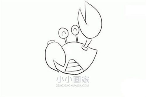 开心螃蟹简笔画画法图片步骤步骤4
