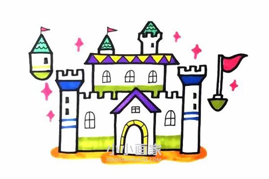 绘本故事魔法城堡简笔画画法图片步骤