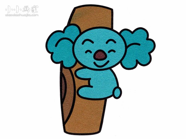 爬树上的小考拉简笔画画法图片步骤步骤1