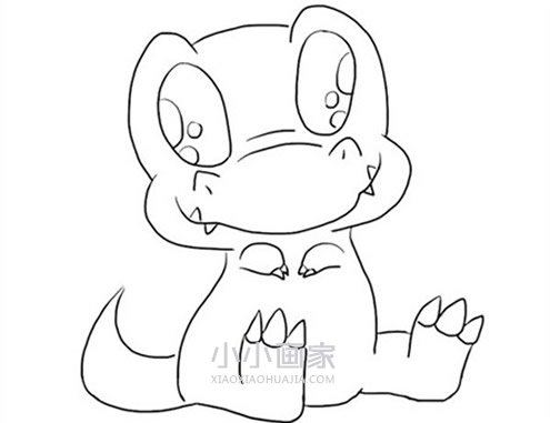 超萌恐龙宝宝简笔画画法图片步骤步骤5