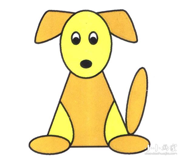 坐着的小狗狗简笔画画法图片步骤步骤1