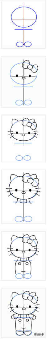 绘本故事怎么画Hellokitty凯蒂猫简笔画画法步骤教程简单好看涂色