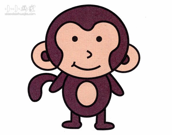 机灵小猴子简笔画画法图片步骤步骤1