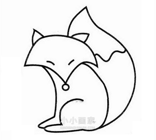 可爱狐狸简笔画画法图片步骤步骤1