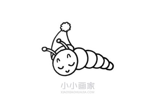 圣诞毛毛虫简笔画画法图片步骤步骤3