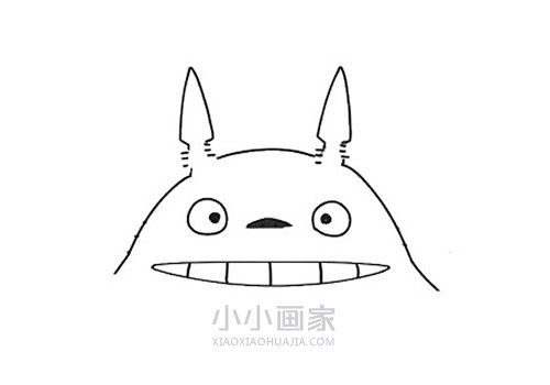 可爱龙猫简笔画画法图片步骤步骤3