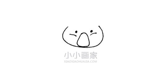 呆萌树袋熊简笔画画法图片步骤步骤2