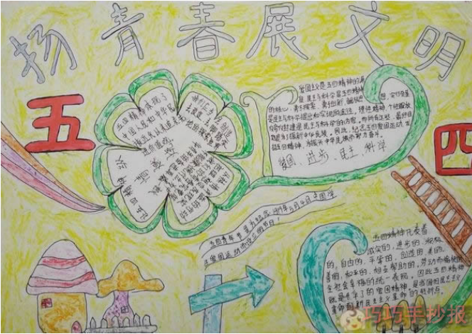 小学生青年节手抄报内容与图片大全获奖手抄报步骤3