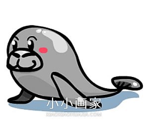 可爱卡通小海狮简笔画画法图片步骤步骤1