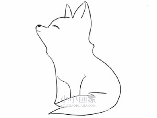 惬意的狐狸简笔画画法图片步骤步骤4